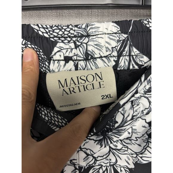 Maison Article Shoe Palace Men’s Size 2XL 6” Lined Shorts Black Printed Hybrid - Picture 2 of 7